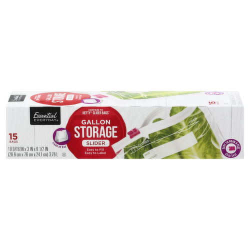 Slider Freezer Bags, Qt., 15-Ct.