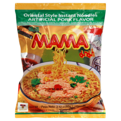 Mama Noodles, Instant, Oriental Style, Artificial Pork Flavor