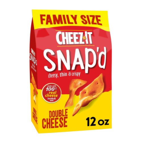 Cheez-It Snap'd Cheese Cracker Chips, Double Cheese, Family Size