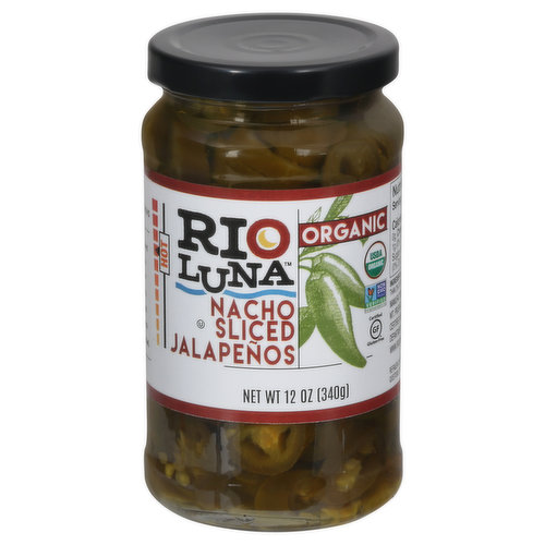 Rio Luna Jalapenos, Organic, Hot, Nacho Sliced