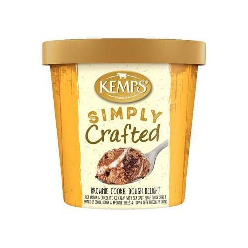 Kemps Ice Cream, Simply Crafted, Brownie Cookie Dough Delight, Pint