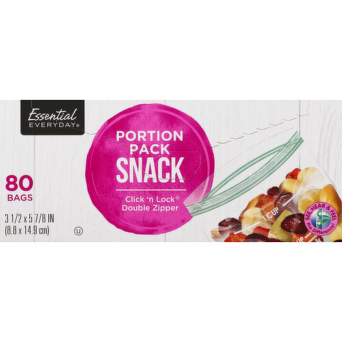  Portion Control Snack Bags (BPA Free) (4) 3 1/2 x 5 7