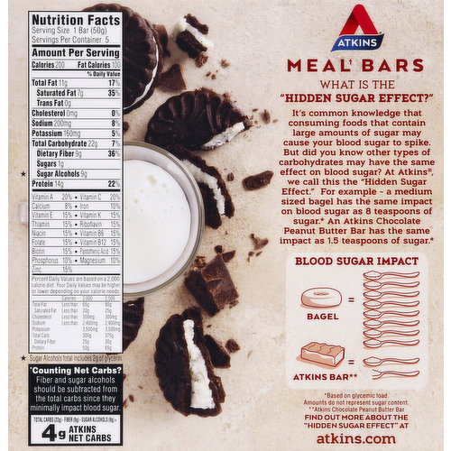 atkins cookies and cream bars