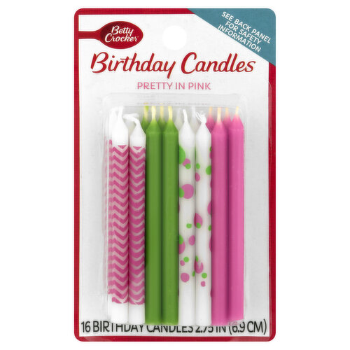 Betty Crocker Birthday Candles, Pretty in Pink, 2.75 Inch