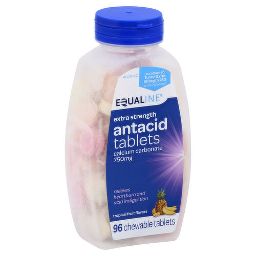 Equaline Antacid, Extra Strength, 750 mg, Chewable Tablets, Tropical