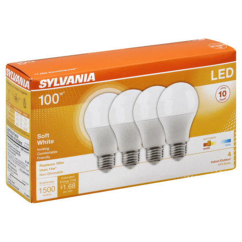 Sylvania Light Bulbs, LED, Soft White, 14 Watts