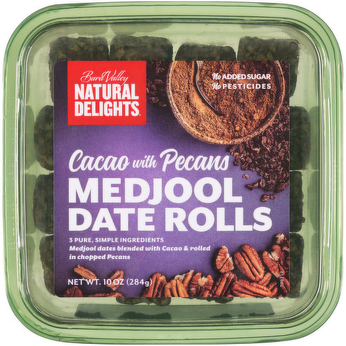 Bard Valley Natural Delights Cacao with Pecans Medjool Date Rolls