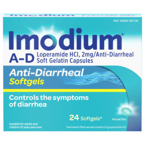 Imodium A-D Anti-Diarrheal, 2 mg, Softgels