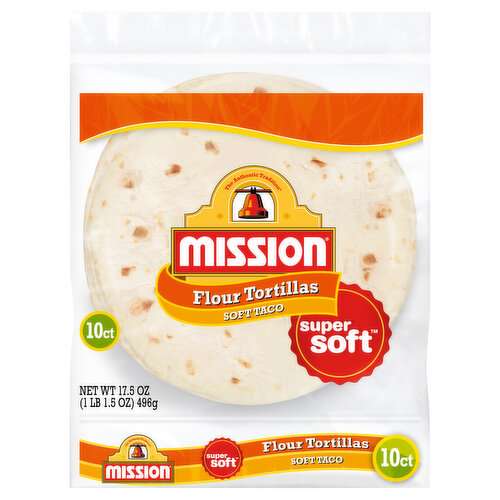 Mission Super Soft Tortillas, Flour, Soft Taco