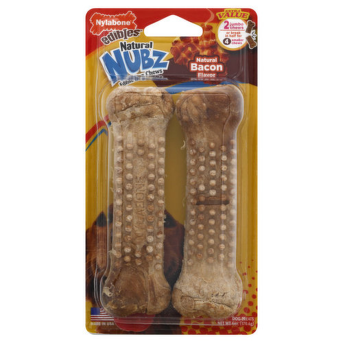 NYLABONE Edibles Dog Treats, Natural Bacon Flavor