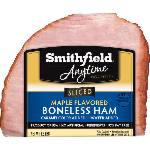 Smithfield Anytime Favorites Ham, Boneless, Maple Flavored, Sliced