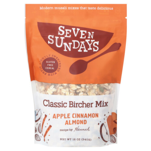 Seven Sundays Cereal, Apple Cinnamon Almond, Classic Bircher Mix