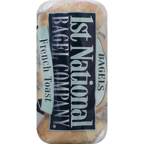 According to the dictionary, bagels are hard, glazed, doughnut-shaped rolls. Bagels may be doughnut-shaped but that is where the similarity ends. 1st National Bagels are a chewy, crusty, low-fat and healthy alternative to bread that will delight your taste buds. In fact, try using our bagels any time instead of bread. Please store your bagels in the refrigerator or freezer to insure their freshness. Preparing 1st National Bagels is easy! Be creative or experiment with some of these basic, bagel concepts: The Toasted Bagel. Toast your 1st National Bagels to a golden brown, top with cream cheese or whatever you like. The Bagel Sandwich. Try your favorite sandwich meat or spread between two halves of a 1st National Bagel. Garnish as you please and enjoy. Garlic Bagels. For an all-around crunchy experience, spread sliced bagel halves with butter, top with garlic and broil to a golden brown. For the adventurous, sprinkle with grated Parmesan cheese before broiling. In Bagels we trust! With 1st National Bagels, you can let your imagination run wild. Try them for breakfast, lunch, dinner, or in between. Prepared any way our bagels will always deliver a delightful taste sensation. Visit 1stNationalBagel.com.
