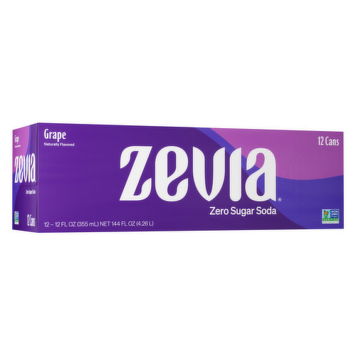 Zevia Soda, Zero Calorie, Grape