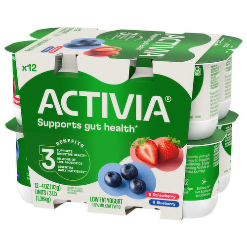Activia Low Fat Strawberry/Blueberry Yogurt
