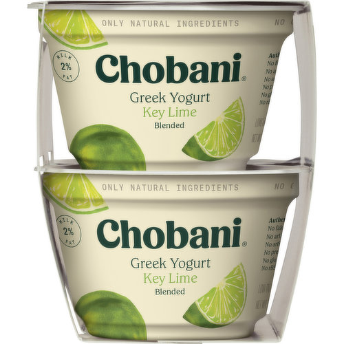 Chobani Yogurt, Greek, Low-Fat, Key Lime, Blended, Value 4 Pack
