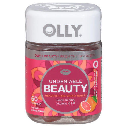 Olly Undeniable Beauty Multivitamins, Gummies, Grapefruit Glam