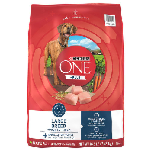 Purina One +Plus Dog Food, Adult Formula, Large Breed