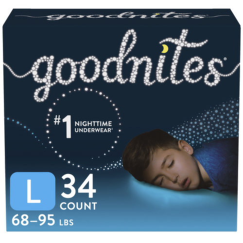 GoodNites Underwear, Nighttime, Boys, Large