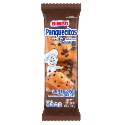 Bimbo Chocolate Chip Mini Pound Cakes, Club Pack, 4.94 oz