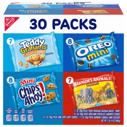 Nabisco Munch Packs, Assorted, 12 Packs