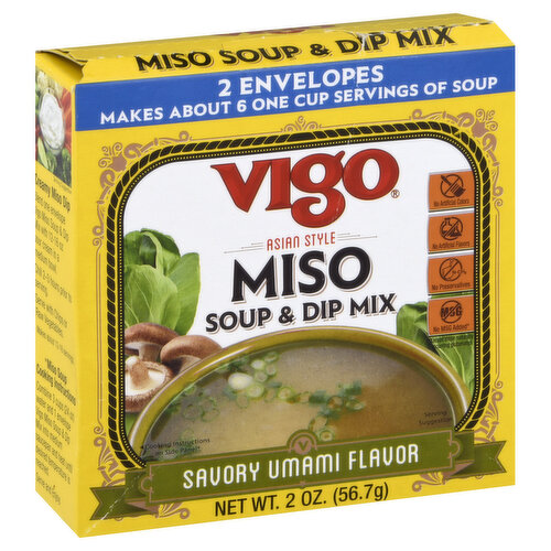 Vigo Soup & Dip Mix, Savory Umami Flavor, Miso, Asian Style