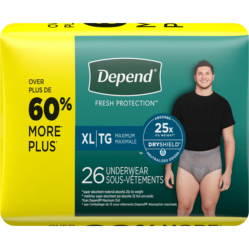 Depend for Women Max Absorbency Underwear, XL - 26 Count