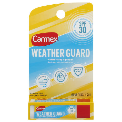 Carmex Weather Guard Lip Balm, Moisturizing, Weather Guard, SPF 30