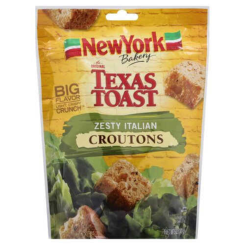 Big flavor. Light, crispy crunch. Our croutons are made from real French Bread, which gives them a light crispy crunch. - Don Penn (3rd Generation NYB Baker). Our bread is hearth baked, from scratch. Twice seasoned for 2x the flavor. Our passion for breadmaking stretches back 90 years. Baked proud. Visit Us at: www.NYBakery.com. Question or comments? 1-888-208-0797.