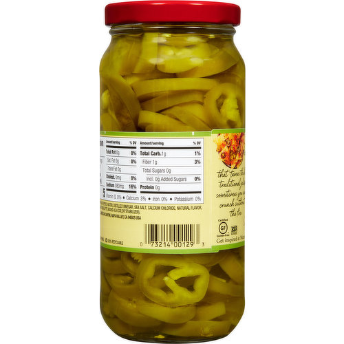 Mezzetta Jalapeno Peppers, Sliced Tamed, Medium Heat