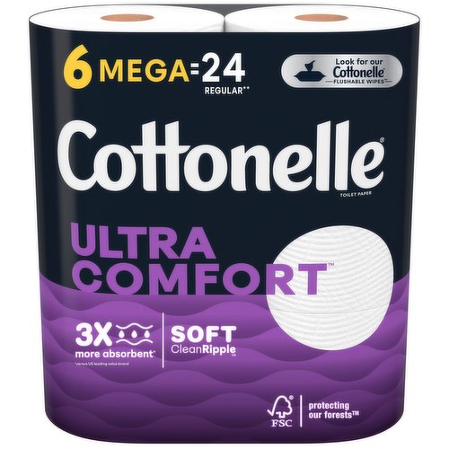 Cottonelle Ultra Comfort Toilet Paper, Mega, 2-Ply