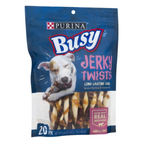 PURINA Busy Dog Treats, Jerky Twists, Small/Med, 20 PK