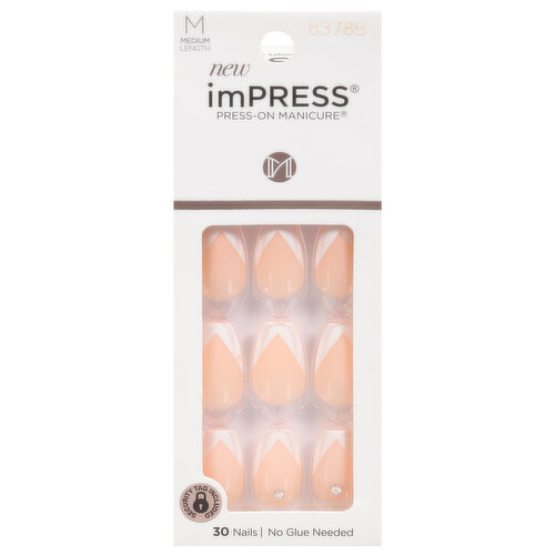 imPress Press-On Manicure Nails, So French, Medium