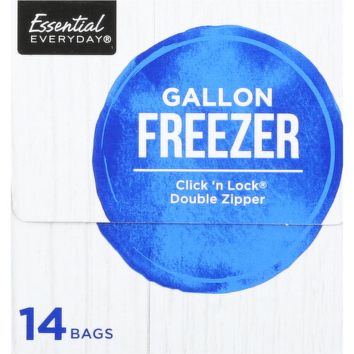 Essential Everyday Freezer Bags, Double Zipper, Quart