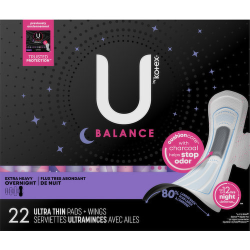 U Balance Teen Ultra Thin Charcoal Pads with Wings - Heavy (