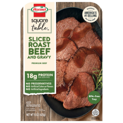 Hormel Square Table Roast Beef and Gravy, Sliced