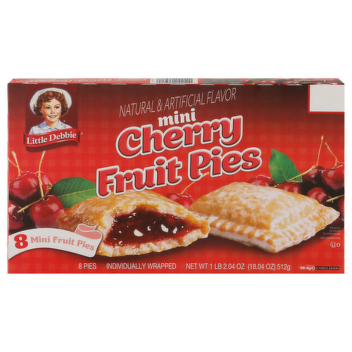 McKee - A family bakery. Individually wrapped. McKee A family bakery. Cherry on Top: Every ingredient has a story to tell, and this one happens to be the cherry on top of a classic sweet treat. You know the feeling you get when you bite into a Little Debbie Cherry pie and experience the burst of sweet and tart flavor? It's that signature taste that has become the trademark of Michigan cherries. Home grown. Michigan. Festivals. Fruit pies. Michigan offers an ideal climate and topography for bountiful cherry orchards. No one knows this fruit better than the American family farms whose hard work and passion for cherries have lasted for generations. Their dedication makes each bite taste that much richer! In any given year, close to 250 million pounds of red tart cherries are grown in North America - many coming from Michigan communities whose love of cherries is celebrated each year with a National Cherry Festival at the beginning of July, bringing both the fruit and the region to life. Our family promise. Quality, freshness and taste. Guaranteed fresh. Please recycle this carton.