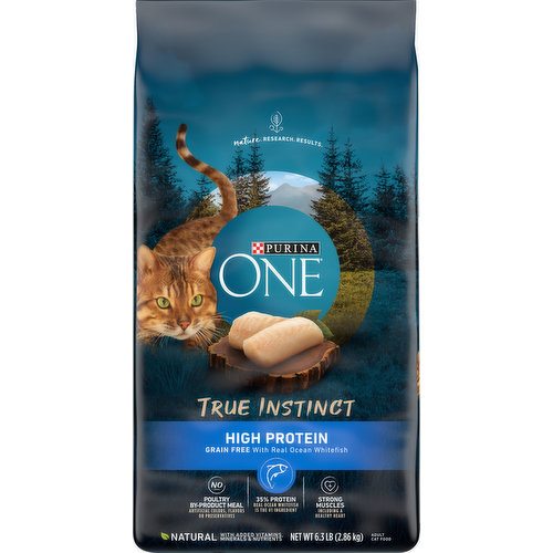 Purina One Cat Food, Adult, High Protein, Grain Free with Real Ocean Whitefish, True Instinct