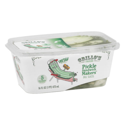 Grillo's Fresh Pickle Sandwich Makers, Dill Slices