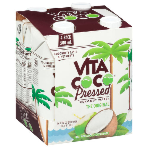 Vita Coco Pressed Coconut Water, The Original, 4 Pack