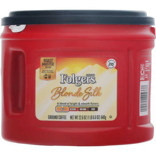 Folgers Coffee, Ground, Mild Roast, Blonde Silk