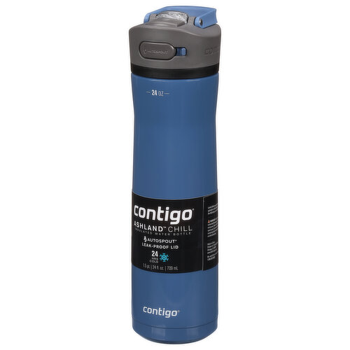 Contigo Ashland Chill 2.0 Stainless Steel Water Bottle, 24 oz - Stainless/Blue