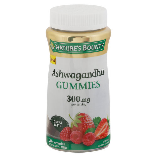 Nature's Bounty Ashwagandha, 300 mg, Gummies, Mixed Berry Flavored