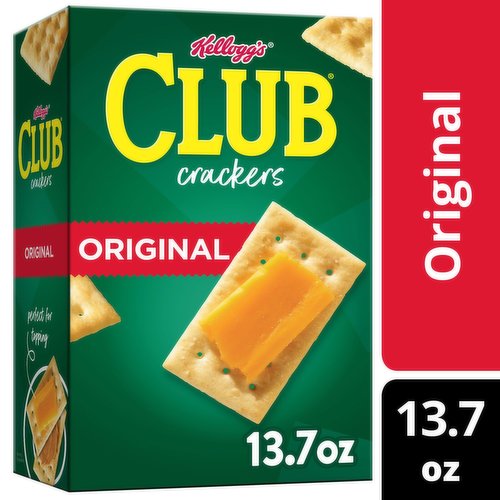 <ul><li>Light, flaky, buttery crackers with a hint of salt; Deliciously crafted for simple snacking at home, school, work, and on the go</li><li>Crisp crackers with classic, buttery texture perfect for loading with toppings or eating straight out of the box</li><li>No artificial colors or flavors; Saturated fat free (Contains 3g total fat per serving); Kosher Dairy; Contains wheat and soy ingredients</li></ul><br/>Savor the light, flaky, buttery experience of Club crackers wherever you go. Perfect for packing in work bags and adding to lunch snacks, enjoy these crackers on their own or with cheese, dips, spreads or toppings. They're an easy win with no cholesterol (0.5g monounsaturated fat, 2g polyunsaturated fat), no saturated fat (3g total fat per serving) and made with no artificial colors or flavors; Stock irresistible Club crackers in your pantry as a fun, on-the-go snack for everyone. Make them a part of preparing quick, casual meals. Grab a stack for car rides, school snacks, events, sports games, and just about anywhere life takes you. Your schedule might not always be simple, but with the light crunch and buttery deliciousness of Club crackers, snacking is made easy.