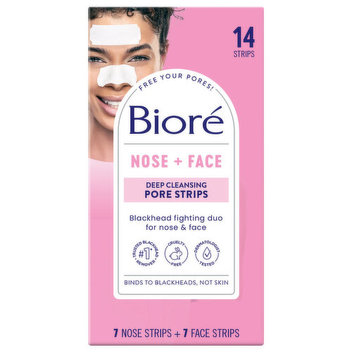 Biore Pore Strips, Deep Cleansing, Nose + Face