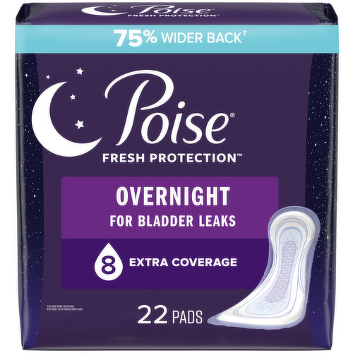 Poise Fresh Protection Pads, Overnight, Extra Coverage