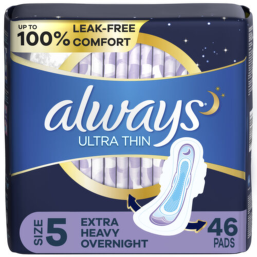 Always Ultra Thin Always Ultra Thin Pads with Flexi-Wings, Size 5, 46 CT