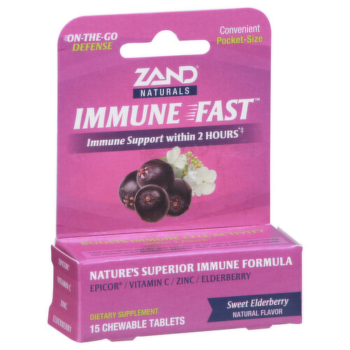 Zand Immune Fast, Sweet Elderberry, Tablets, On-the-Go Defense