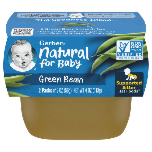 Gerber Natural for Baby Green Bean, Supported Sitter 1st Foods