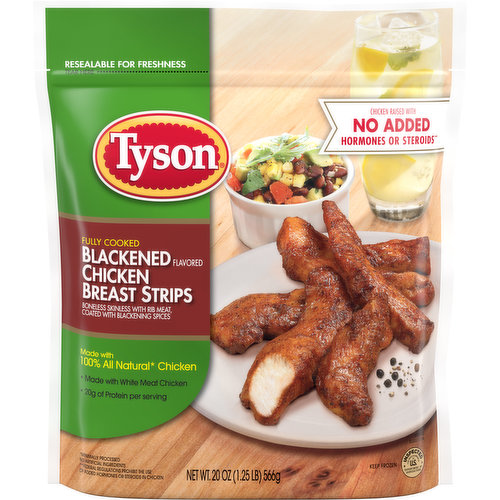 Tyson Blackened Flavored Unbreaded Frozen Chicken Strips